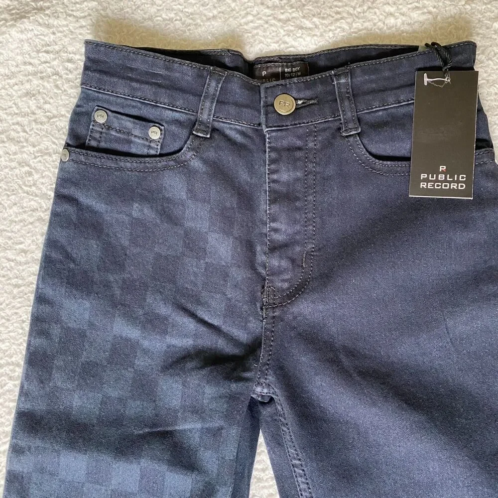 Big Boys Jeans Public‎ Record 10/12 Regular Straight Fit Checkerboard Black